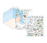 Pegatinas de la escena de dibujos animados, pegatina de paisajismo - Disparo de cabina en miniatura de apilamiento visual,Escena en miniatura de dibujos animados calcomanías de paisajismo 3D para amig