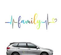 Pegatinas De La Familia De Las Ventanas Del Coche - Calcomanías Impermeables, Diseño Del Corazón | Pegatinas De Parachoques Coches Con Estas Calcomanías De Coche Ritmos Cardíacos Familiares