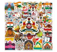 Pegatinas de la India, 50 unidades, vinilo india, viajes, paisajismo, para portátil, botella de agua, monopatín, álbum de recortes, equipaje, ordenador, impermeable, dibujos animados, pegatinas