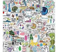 Pegatinas de laboratorio de biología, 100 unidades, vinilo de dibujos animados, para estudiantes, pegatinas científicas para monopatín, álbumes de recortes, portátiles, coches, bicicletas, equipaje,