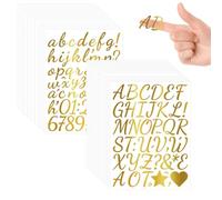 Pegatinas de letras doradas de 1 pulgada, 1590 unidades, pegatinas con números, letras adhesivas resistentes a la intemperie, para gorros de graduación, álbumes de recortes, manualidades