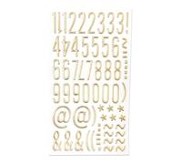Pegatinas de letras metálicas, paquete de pegatinas de números dorados, reutilizable con material resistente a la intemperie, pegatinas decorativas para puertas de ventanas, letras