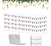 Pegatinas de luces navideñas para manualidades, 4 piezas, pegatinas de pared para vacaciones, pegatinas dimensionales con borde de piedras preciosas, embellecimiento festivo para niños y adultos