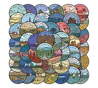 Pegatinas de mapa de Estados Unidos, 50 estados, diseño de mapa de viaje, senderismo, naturaleza, aventura, paisaje, calcomanías de vinilo impermeables para botella de agua, portátil, teléfono, planificadores, cuaderno de recortes, maleta, cuaderno diario