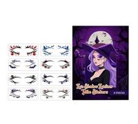 Pegatinas de Maquillaje de Halloween,8 Pares De Telaraña Y Murciélago Para Fiestas | Pegatinas De Cara De - Para Maquillaje Cosplay Otoño Hoguera Eventos Fiesta Escenario Festival Navidad
