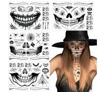 Pegatinas de maquillaje de Halloween, calcomanías faciales para Halloween, Halloween Zombie Maquillaje Boca Cicatrices Puntadas de heridas falsas - Etiqueta engomada impermeable del arte de la car