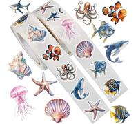 Pegatinas de Marina Animales, 1000pcs Animales Marinos Adhesivos, Pegatinas Redondas de Marina, Mar Pegatina, Stickers Animale Marinos, Marinas Stickers Recompensa