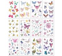 Pegatinas De Mariposas Coloridas Y Lindas Con Tatuajes De Dibujos Animados Para Niños A Prueba De Agua 120 * 75mm
