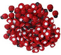 Pegatinas de mariquita de madera, 100 unidades, decoración de bonsái de jardín en miniatura, para niños, mini mariquitas de madera, otros regalos y manualidades