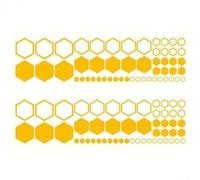Pegatinas de modificación de carrocería de automóvil con patrón de panal de abeja, juego de 104 piezas para decoración de estilo de carreras en SUV, camiones y automóviles (amarillo)