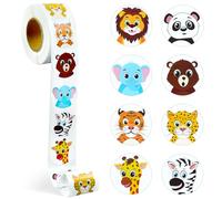 Pegatinas de MotivacióN para NiñOs,500 PCS Pegatinas de animales para Niños,Calcomanías Infantiles de Animales,Adhesivos de Animales en Rollo,Rollo De Pegatinas De Animales,pegatinas infantiles (C)