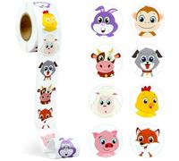 Pegatinas de MotivacióN para NiñOs,500 PCS Pegatinas de animales para Niños,Calcomanías Infantiles de Animales,Adhesivos de Animales en Rollo,Rollo De Pegatina De Animale,pegatinas infantiles