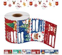 Pegatinas de Navidad - 240 unidades rollo de etiquetas adhesivas | 4 x 7,5 cm Diy Holiday Envelope Seal, Festive Gift Wrapping Decoration for Family, Party Favor for Classroom, Office, Stocking