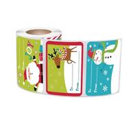 Pegatinas de Navidad - 250 etiquetas autoadhesivas para Navidad, dibujos animados, etiquetas de Navidad, etiquetas decorativas para escribir sobre Papá Noel, alce, muñeco de nieve