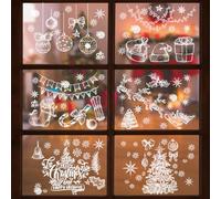 Pegatinas de Navidad Hanari 127 Unidades Con Brillo 3D,Copos de Nieve y Muñecos de Nieve,Pegatinas Para Ventanas Decoración Navideña Para Ventanas,Escaparates Espacios Interiores y Paisajes Invernales