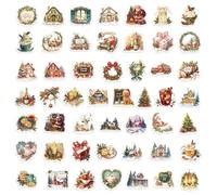 Pegatinas de Navidad para álbum de recortes, 100 unidades, pegatinas de equipaje, pegatinas de Navidad para casa de alce, pegatinas decorativas para lecciones, portátiles, niñas, adultos, teléfono