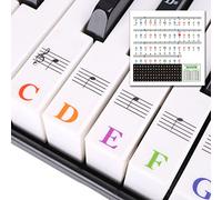 Pegatinas de notas de piano para 88/76/61/54/49/37 teclas, pegatinas de piano de colores para teclados, piano, niños, aprendizaje, principiantes