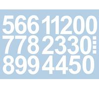 Pegatinas de números 15 cm de alto, en blanco, 101 números adhesivos - Números y números del 0 - 9 - Ideal para el exterior ya que el agua y la intemperie