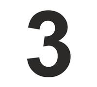 Pegatinas de números, altura de 15 cm, adhesivo para cubo de basura, pegatina de deseo, número de casa, buzón, números para pegar, exteriores, resistente a la intemperie, color negro, número 3