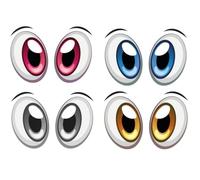 Pegatinas de Ojos, 4 pares, autoadhesiva, Pegatina Decorativas de Impermeables, artículo divertido, Pegatina de ojos para robot aspirador cortacésped de coche o aspiradora