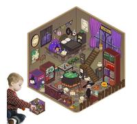 Pegatinas de paisaje, escena de la etiqueta engomada | Crea tu propia pegatina para la habitación - Pegatinas creativas de animales de dibujos animados, crea tu propia pegatina para el dormitorio para