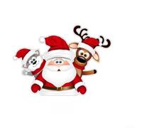 Pegatinas de Papá Noel con renos y muñeco de nieve para parabrisas trasero y carrocería hechas de material de PVC que ofrece una fuerte adherencia y resistencia a la intemperie (30 x 21 cm)