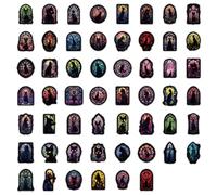 Pegatinas de para botellas de agua, pegatinas góticas de,Pegatinas impermeables de gatos espeluznantes góticos | 54X calcomanías de gato gótico para botella de agua, portátil, álbum de recortes, mono