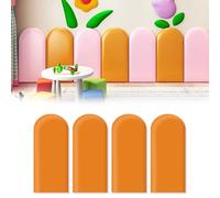 Pegatinas de pared 3D anticolisión, 40 x 20 cm, 4 unidades, acolchado suave, bolsa suave a prueba de golpes, palo recubierto de cuero extraíble, autoadhesivo, para habitación de niños, cabeceros