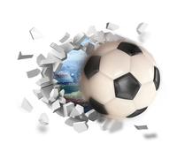 Pegatinas de Pared 3D de Fútbol - Decoración para Dormitorio de Niños, Ventana de Vidrio y Papel Tapiz