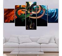 Pegatinas De Pared 5 Unidades Lienzo Pintura Lienzo Cuadro Pintura Habitación Decoración Impresión Cartel Arte De La Pared 150X80Cm Póster Piezas Animación Dragon Ball Super Dragon