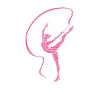 Pegatinas de pared Abstracto Gimnasia Rítmica Deporte Niña 48x74,1cm Se pueden modificar y añadir información Grande Rosa