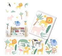 Pegatinas de Pared Animales de la Jungla, etiqueta de la pared de vinilo impermeable, Vinilos decorativos de vida salvaje, Pegatinas de Pared para Habitación Infantiles Niños Bebés Guardería