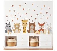 Pegatinas de Pared Animales de la Jungla Vid Hojas Rama de árbol Vinilos Decorativos León Mono Koala Cebra Adhesivos Pared Habitación Infantiles Niños Bebés Guardería (Amarillo)