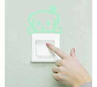 Pegatinas de pared BRILLAN EN LA OSCURIDAD. Vinilo decorativo para enchufe o interruptor de PERRITO CORAZÓN. Pegatinas animales FLUORESCENTES. Láminas luminosas