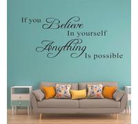 Pegatinas de pared con cita inspiradora If You Believe in Yourself Anything is Possible, Extraíble Mensaje Positivo Mensaje de Pared Vinilo Pegatina Motivacional Arte de Pared Decoración del Hogar