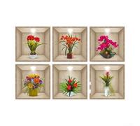 Pegatinas de pared con diseño de flores vintage 3D diseñadas para su uso en superficies planas para crear una elegante decoración de habitación en dormitorios, oficinas y espacios de sala de estar