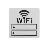 Pegatinas de pared con espejo acrílico 3D con señal wifi, escritura a mano regrabable, cuenta y contraseña(10cmx10cm Silver)