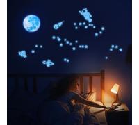 Pegatinas de pared con estrellas luminosas que brillan en la oscuridad, calcomanías de pared para techo y paredes, para bebés, niñas, niños, dormitorio, guardería, decoración