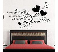 Pegatinas De Pared Con Frases De Amor Cada Historia De Amor Es Una Hermosa Pegatina Para Decoración De Dormitorio, Vinilo Diy, Adhesivo De Pared Con Texto Desmontable, Mural 42X66Cm
