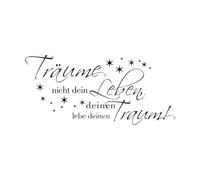 Pegatinas de pared con letras en alemán, citas de amor, palabras de flores, decoración del hogar, para sala de estar, dormitorio, decoración de estrellas, calcomanías de pared grandes - 52x114 cm