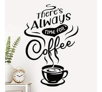 Pegatinas de pared con texto en inglés "There is Always time", para decoración de la cocina, decoración de la copa de vinilo, decoración extraíble con cita de la ventana de la tienda, póster