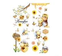 Pegatinas de pared creativas con motivos de abeja, mariposa y girasol para paredes planas y superficies de cristal, juego de tres en material PVC