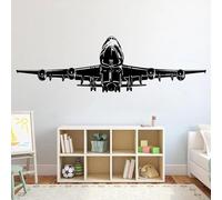 Pegatinas de pared de avión negro Jardín infantil Arte de pared para niños Decoración del hogar Sala de estar Dormitorio Garaje Póster Calcomanía Papel pintado