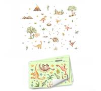 Pegatinas de pared de dinosaurio y estrella de dibujos animados de PVC con característica que brilla en la oscuridad para decorar dormitorios infantiles y salas de juegos