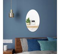 Pegatinas de pared de espejo acrílico con formas redondas y ovaladas con reflejo claro, impermeables y diseño para uso decorativo en pared (ovalado)