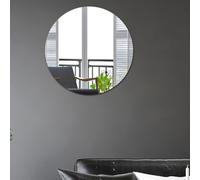 Pegatinas de pared de espejo acrílico con formas redondas y ovaladas con reflejo claro, impermeables y diseño para uso decorativo en pared (redondas)