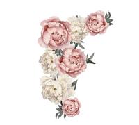 Pegatinas de Pared de Flores de Peonía, 3D Rosas Flores Coloridas Pegatinas Decorativas De Pared Papel Pintado Floral Apliques Artísticos para Dormitorio, Guardería