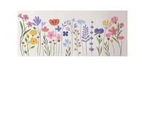 Pegatinas de Pared de Flores Pegatinas de pared flores silvestres, calcomanías línea zócalo florales acuarela coloridas bohemias, decoración del hogar for dormitorio Sala de Estar(100cmwidex40cmhigh)