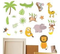 Pegatinas De Pared De La Selva Para Niños: Papel Tapiz Autoadhesivo De Animales De Dibujos Animados Que Brillan En La Oscuridad, Material De Vinilo Resistente Al Agua, Diseño Extraíble Que Se Despega