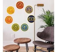 Pegatinas De Pared De Los Siete Chakras, Centros De Energía Cósmica Budista, Vinilo Redondo, Mural De Pared para Decoración Artística De Salas De Meditación Y Yoga.